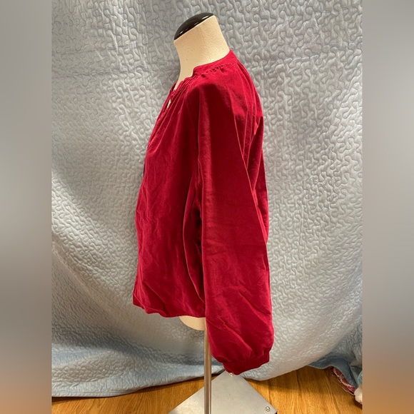 Corduroy v neck blouse - Picture 2 of 8